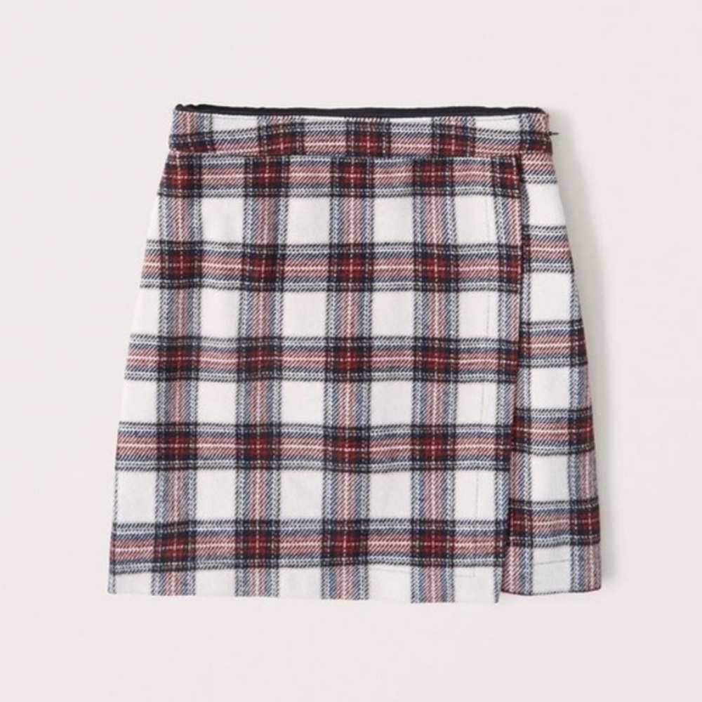 A&F Abercrombie & Fitch Plaid Wrap Skirt, XXS